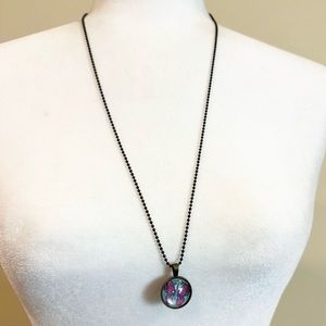 Vintage Bronze Butterfly Pendant Necklace